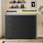 8-Drawer Dresser for Bedroom, Modern Wooden Chest of Drawers with Metal Handles, Anti-Tipping Design, Sturdy and Stable Storage Organizer for Living Room, Entryway, Home Office, Standard