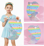 WERNNSAI Dolphin Piñata for Girls - Mermaid Princess Birthday Decorations Dolphin Pinata for Kids Under the Sea Girl Party Game Supplies with Blindfold and Bat (12.5" x 16.5" x 3")