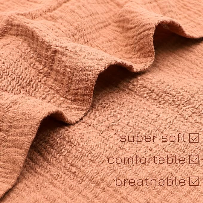 Muslin Baby Lounger Cover, Baby Padded Lounger Cover, Infant Floor Seat Cover, Organic Cotton Removable Slipcover Fits Newborn Lounger for Boys and Girls(Light Brown)