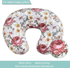 iEvolve Minky Nursing Pillow Cover Breast Feeding Pillow Cover Slipcover U Shape for Baby Boy Girl,Cover Only(Flora)