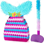 WERNNSAI Mermaid Piñata - Mermaid Party Games Decorations Mermaid Tail Piñata with Blindfold and Bat for Girls Kids Under the Sea Themed Birthday Party Supplies (12.5" x 16.5" x 3")