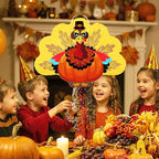 WERNNSAI Thanksgiving Turkey Pinata - Fall Autumn Decorations Gentle Turkey Pinata Orange Thanksgiving Party Games Autumn Decorations for Home Fall Festival Party Favors with Blindfold