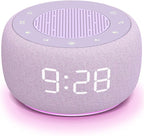 Buffbee Sound Machine & Alarm Clock 2-in-1, 0-100% Clock Face Brightness, Bottom Colored Light, Sleep Timer, Precise 30-Level Volume White Noise Machine, Digital Alarm Clocks for Bedrooms - Purple