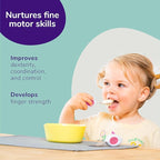 doddl Toddler Utensils, Ergonomic Fork Spoon and Knife Set for Self Feeding, Stainless Steel Silverware for 1-3 Year Olds, BPA Free, Dishwasher Safe (Indigo)