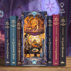 DIY Book Nook Kit, Miniature Dollhouse Booknook Kit, 3D Wooden Puzzle Bookend Bookshelf Insert Decor Diorama Kit with LED Light for Teens and Adults (Star Map Secrets)