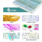 100 Microscope Slides with Specimens for Kids and Adults, Prepared Microscope Slides with Plants Animals Insects for Students Homeschool Edu