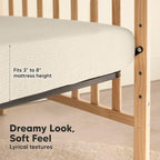 KeaBabies 2-Pack Muslin Crib Sheets for Boys, Girls - 100% Organic Cotton Fitted Baby Crib Mattress Sheet, Soft Breathable Standard Toddler Bed Cover Bedding Set, Neutral, Durable 52x28 (Greige)