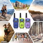 Walkie Talkies for Adults- WokTok Long Range Two Way Radio for Camping Hiking Hand Held Hiking Accessories Camping Gear Xmas Birthday Gift for Kids,SOS Siren,NOAA Weather Alert,3 Radios
