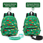Accmor Toddler Backpack with Leash, Cute Baby Backpack with Anti Lost Wrist Link, Mini Kids Backpack Leash Walking Harness for Travel, Small Excavator Backpack Tether for Boys Girls Ages 1-3 (Green)