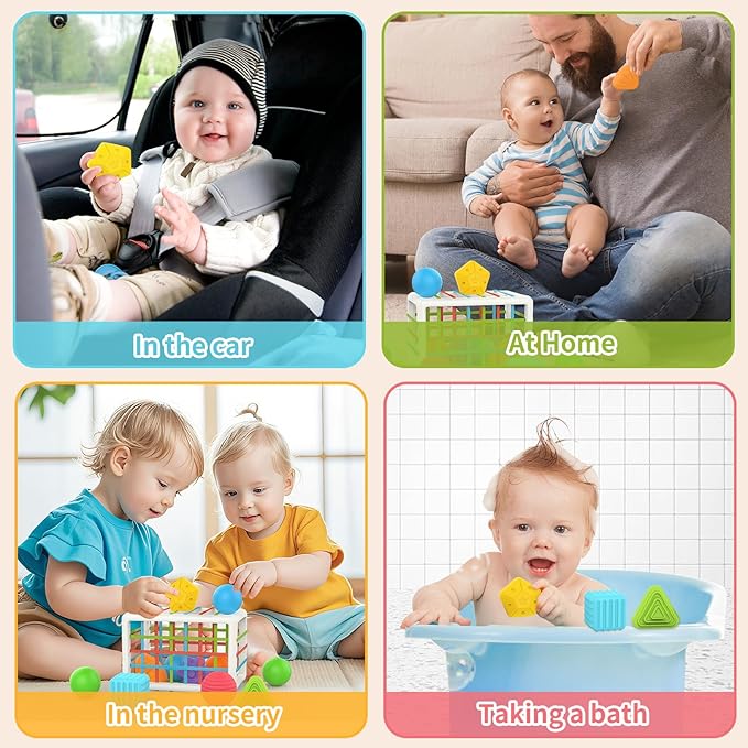 MINGKIDS Bath Toys 12-18 Months,Baby Sensory Fine Motor Skills Developmental Toys,Gifts for 6 9 12 18 Month Age 1 2 3 4 One Two Year Old Boys Girls Kids