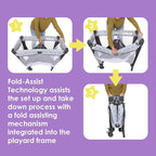 Baby Trend Lullaby Nursery Suite EZ-Fold Playard with Portable Rocking Lounger, Madrid Plaid