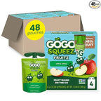 GoGo squeeZ Applesauce and Fruit Puree, Apple Apple, 3.2 oz (Pack of 48), Unsweetened Fruit Snacks for Kids, Gluten Free, Nut Free and Dairy Free, BPA Free Pouches (Packaging May Vary)