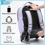 NEW TILAMI 18 inch Rolling Backpack for Kids – Waterproof, Stair-Climbing, Adjustable Handle, Variety of Colors & Patterns for School, Mood Map