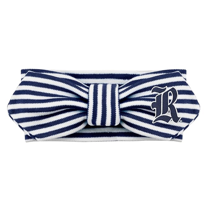 Creative Knitwear Rice Owls Infant Girls Navy/White Striped Hair Knot Headband Embroidered Logo - Size Newborn - 4T