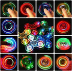 LED Light Fidget Spinners 2 Pack Fidget Toys for Kids and Adult ADHD Stress Reduction and Anxiety Relief Hand Spinners Thanksgiving Christmas Crystal Finger Toy Blue+Red