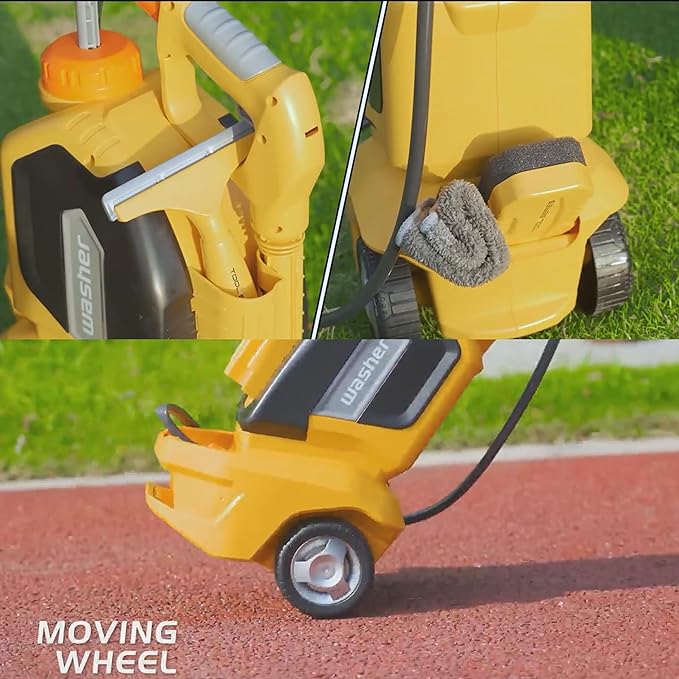 YEIBOBO ! Kids Water Pressure Washer Tools and Toys,Car Washer with Scraper Sponge Towel,Toddler Pretend Playing Tools Car Wash Gun Manual Pressure,Role Playing Toy Water Gun Gift for Boys Girls…