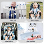 Car Seat Toys for Babies 0-6 Months,Hanging Rattle Toys for Crib Mobile, Baby Spiral Hanging Stroller Black and White High Contrast Toys for Newborn 0 3 6 9 12 Months Baby Boys Girls (Bug)