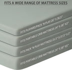 Pack and Play Sheets Fitted, 2 Pack Pack n Play Sheets for Graco Pack n Play Mattress, Unisex Playard Sheets for Boys Girls (Brown & Green, 38 X 26 Inch)