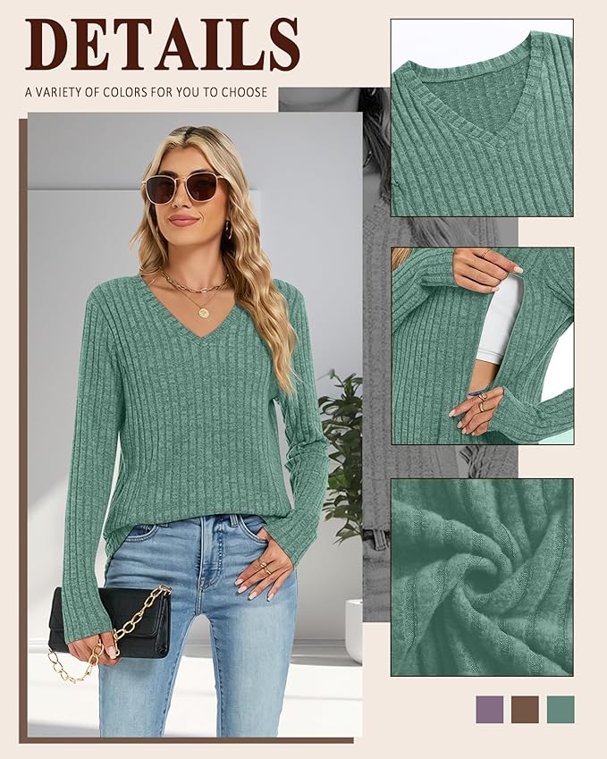 3 Pack Women's Maternity Nursing Tops, V Neck Breastfeeding Sweaters Long Sleeve Hidden Zipper Shirts