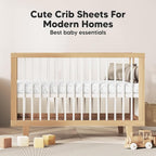KeaBabies 2-Pack Organic Crib Sheets for Boys, Girls - 52x28 Fitted Crib Mattress Sheet Neutral, Breathable Jersey Cotton Cover for Baby Bed, Toddler Mattress, Soft & Cute Prints (Bunnies)