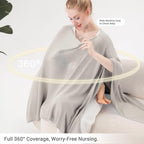 Nursing Cover for Breastfeeding – Privacy Breast Feeding Covers for Women – Soft Lyocell Fabric, Lightweight & Breathable – Multi-Use Scarf, Shawl, Baby Blanket – One Size – with Laundry Bag