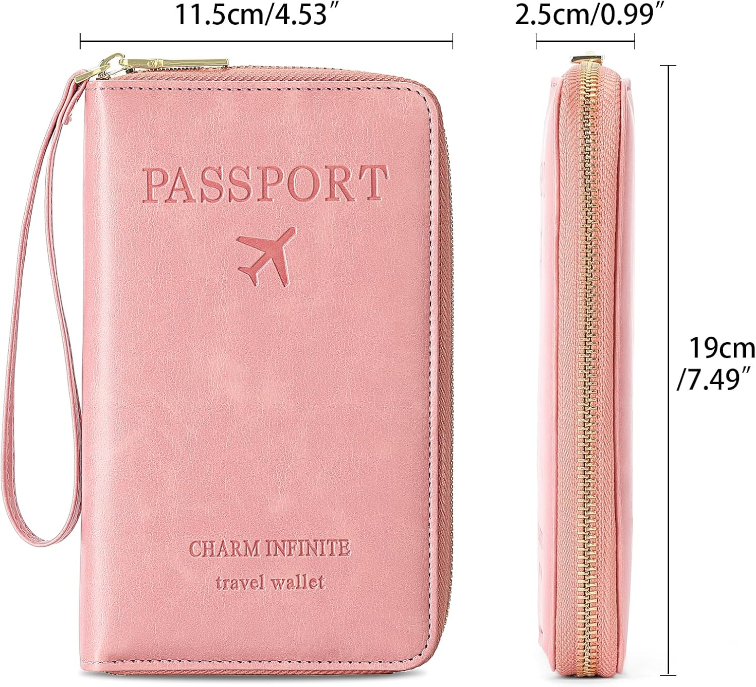 Leather RFID Blocking Passport Holder Travel Wallet, Passport Cover/Travel Wallet for Women/Men with