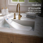 Evolur Supple Baby Bath Hammock – Portable Infant Bath Support with Built-in Handle & Anti-Skid Legs | Safe Newborn Bath Seat for Home, Travel & Everyday Use