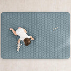 Comfy Cubs Rectangle Kids Play Mat - Medium 48 x 72 inches Soft Quilted Baby Floor Mat with Non-Slip Bottom - Plush Design for Toddlers Playtime and Relaxation - Comfortable and Durable - Pacific Blue