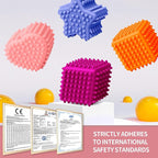 Soft Spiky Sensory Balls - Montessori Toys Baby Balls 6 to 12 Months Textured Geometric Shapes for Babies' Sensory Development,Massage Sensory Ball for Toddlers 1-3 Bright Colors Easter Gifts