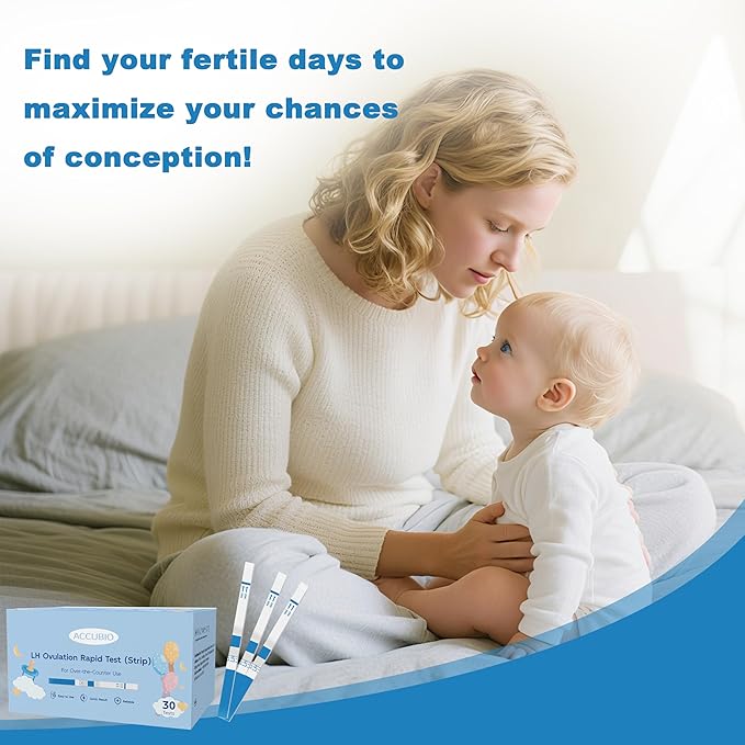 Ovulation Test Strips, Bulk Ovulation Tests, Fertility Tests with Collection Cups, Accurate LH Test for Home, Ovulation Predictor Kit, 5mm Wider 25 MIU/mL (30 Count)