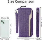 ZOPPEN Passport Holder Family RFID Passport Wallet, Passport Holder Women/Men, Travel Wallet Documents Organizer Zipper Case with Removable Wristlet Strap, Travel Essentials for Flying