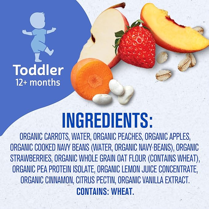 Gerber Toddler Food, Organic Summer Fruit and Veggie Smash Puree Pouch, Toddler Pouches, No Added Sweetener, No Artificial Flavors, 12-Pack