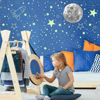 965 PCS Glow in The Dark Stars and Moon for Ceiling, Luminous Stars and Planet Wall Decals, Kids Room Decor, Glowing Galaxy Wall Stickers for Nursery Decorations (Green)