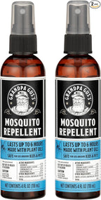 Grandpa Gus's Natural Mosquito Repellent Spray, Time-Release Plant-Based Actives, Non-Greasy, No Stains, DEET-Free, 4 oz (Pack of 2)