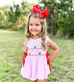 Wee Ones Girls' Plain Wrap Classic Grosgrain Hair Bows on a WeeStay No-Slip Hair Clip, Handmade, King, Red