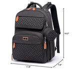 BabbleRoo Diaper Bag Backpack, Travel Backpack with Changing Pad, Pacifier Case & Stroller Straps, Multifunction, Waterproof, Unisex – Black
