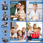5-in-1 STEM Robot Building Kit for Kids Ages 8-16, Remote & App Controlled, Rechargeable Engineering Learning DIY Coding Toy, Educational Building Blocks Gift for Girls & Boys (603 PCS)