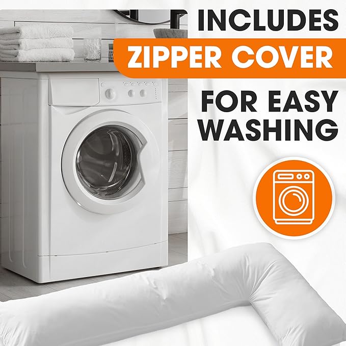 Cheer Collection L Shaped Pillow - Pregnancy Body Pillow - Maternity Pillow for Pregnant Women - Snuggle Pillow for Adults - Body Pillow for Side Sleeper - J Pillow Full Body Support for Side Sleeping