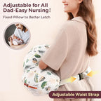 Momcozy Pioneering Safety Fence Nursing Pillow for Breastfeeding- Wider Feeding Pillows for More Support for Mom & Baby- Easier Nursing & Hand Free- Fit for All, Removable Cotton Cover