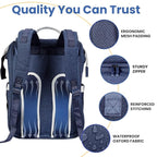 PILLANI Baby Diaper Bag Backpack - Large Bag for Boys & Girls, Waterproof Diaper Backpack - Travel Diaper Bags w/Changing Pad, Baby Registry Search & Shower Gifts - Essentials Must Haves Newborn Stuff