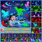 One Fire Night Light for Kids Gifts, 6 Films+78 Lighting Modes Ceiling Star Projector, Rechargeable Night Light Projector, 360°Rotating Star Lights for Bedroom Decor, Sensory Toys for Baby Boy Gifts