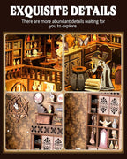 Book Nook Kit - DIY Miniature House Dollhouse 3D Puzzles for Adults and Teens - Gifts for Family and Friends Bookshelf Decor Tiny House Model Build with LED Light (BV02-006)