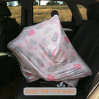 Baby Car Seat Covers, Carseat Canopy, Boys Girls Privacy Breastfeeding Cover (Cute Elephant)