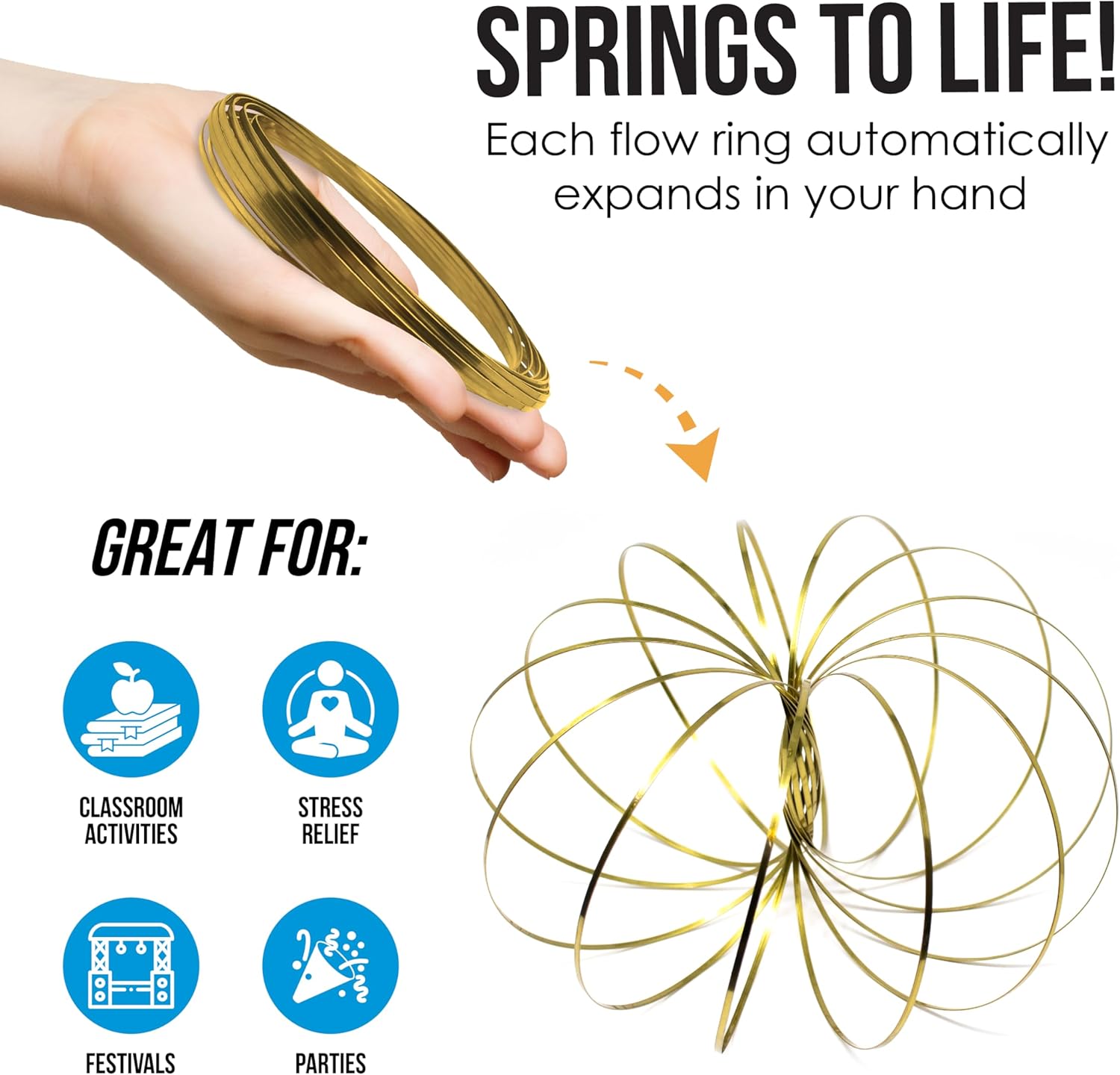 Digital Energy Kinetic Educational Spring Toy - Multi Sensory Interactive 3D Shaped Flow Ring ()