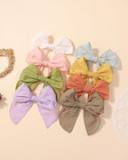 doboi 8PCS Baby Girls Hair Clips Fable Hair Bows Cotton Linen Bows for Girls Hair Accessories for Baby Toddlers Kids