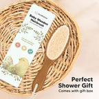 Wooden Baby Hair Brush - Cradle Cap Baby Brush with Soft Goat Bristles, Perfect Gentle Scalp Newborn Comb for Infant, Girls, Boys, Bath Essentials(Dark Walnut, Oval)