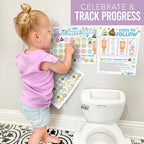 Hadley Designs Potty Training Chart for Toddlers Boys -10 Sticker Potty Chart for Toddlers Girls, 8.5x11" Potty Training Sticker Charts for Toilet Success, Pastel Toddler Reward Chart for Kids