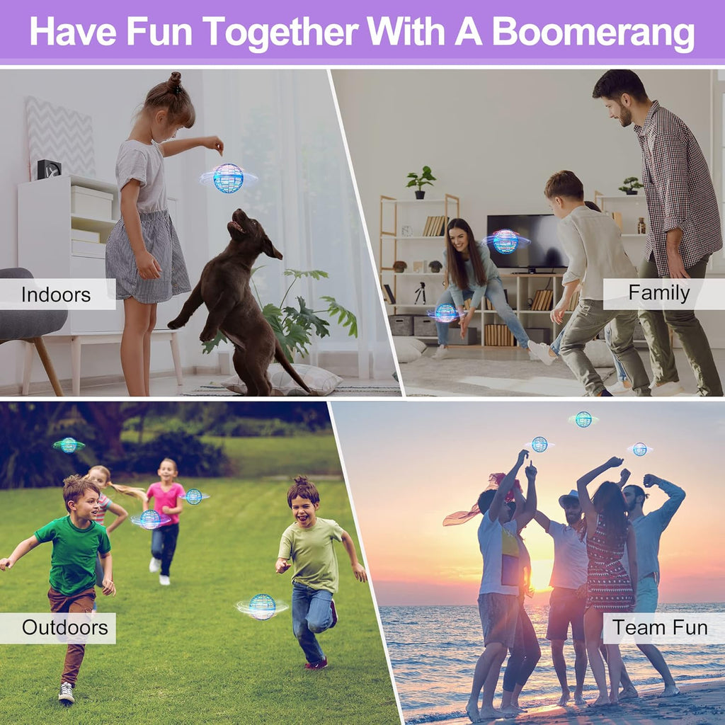 Flying Orb Ball Toys, Galaxy Ball Boomerang Ball Fidget Spinner, Cosmic Globe Toy for Indoor Outdoor, Gift for 6 7 8 9 10+ Year Old Boys Girls Teens - Blue