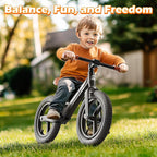 Ridego 12 or 14 Inch Balance Bike for Kids 2-6 Year Old,Lightweight Kids Bike with Adjustable Seat, Push Bicycle with Air Rubber Tires，Ride-on Toys Birthday Gift