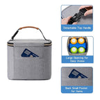 Breast Milk Cooler Bag with Ice Pack Fits 4 Large Baby Bottles Up to 5 Ounce, Baby Bottle Cooler Bag Great for Nursing Mom Daycare, Grey